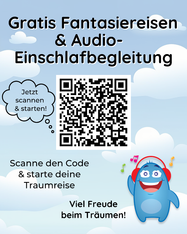 Gratis Fantasiereisen und Audiobegleitung mit Cubanty Kuscheltierqr Code - Jetzt scannen