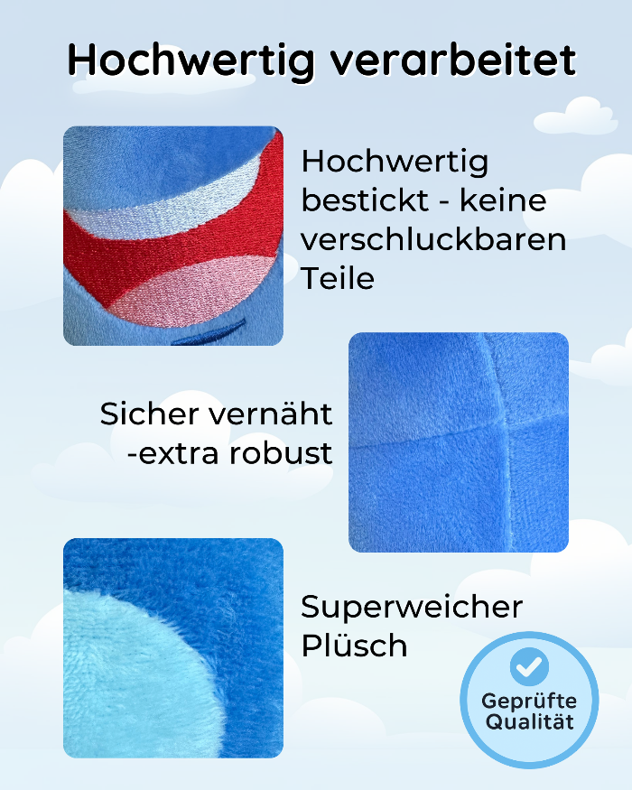 Hochwertig verarbeitete Kuscheltier Cubanty und Cubi aus dem Christiane Heyn Verlag